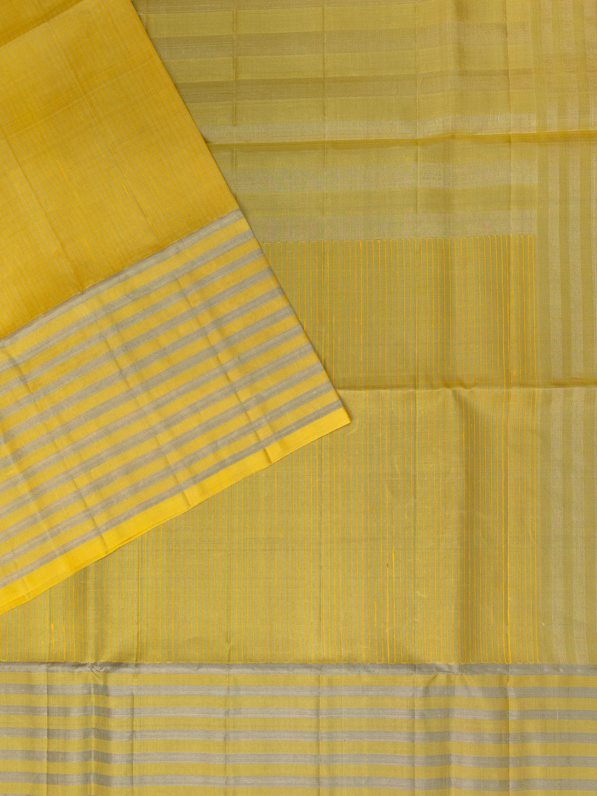 Pale Yellow Tripura Pattu Soft Silk Saree with Self Weave