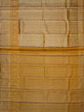 Kanjeevaram Kanchi Pattu All Over Butta Zari With Contrast Border (Talambralu) Cream + Mustard Yellow