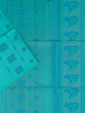 Sea Green Tripura Pattu Soft Silk Saree with Self Weave