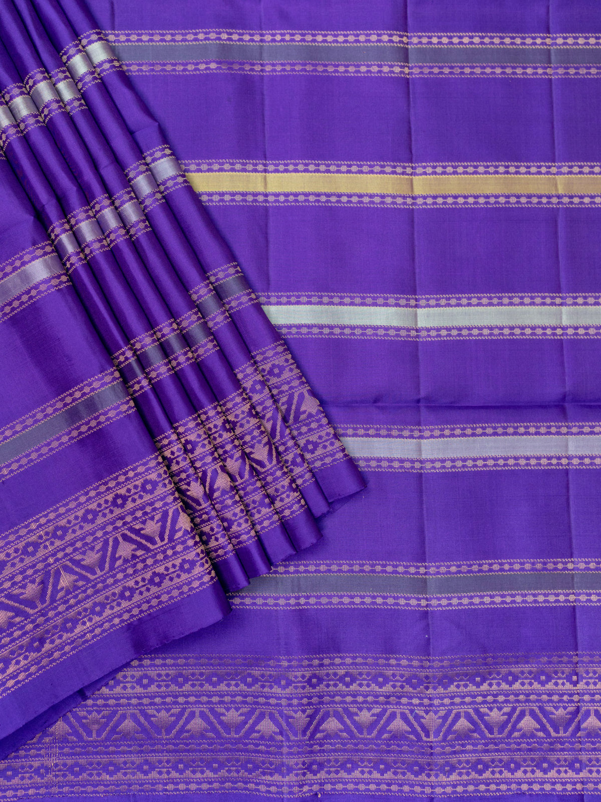 Soft Silk Tripura Pattu Saree Purple Self Border