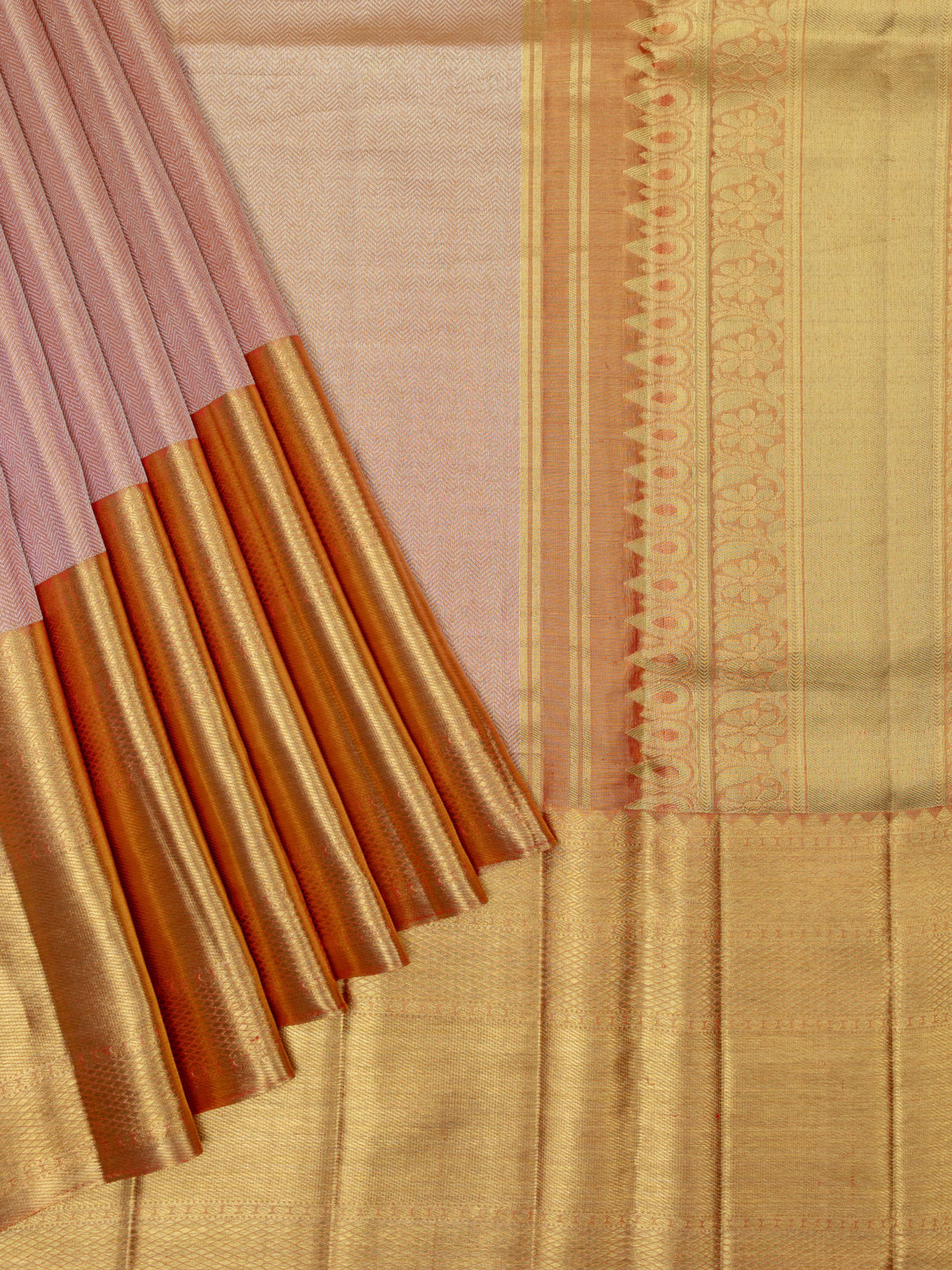 Kanjeevaram Kanchi Pattu Matte Finish With Contrast Meenakari Border Matte Red Base Gold Zari