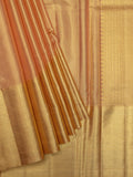 Kanjeevaram Kanchi Pattu Matte Finish With Kanchi Border Matte Peach Base Gold Zari