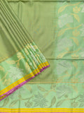 Soft Silk Tripura Pattu Saree Pista Green Self Border