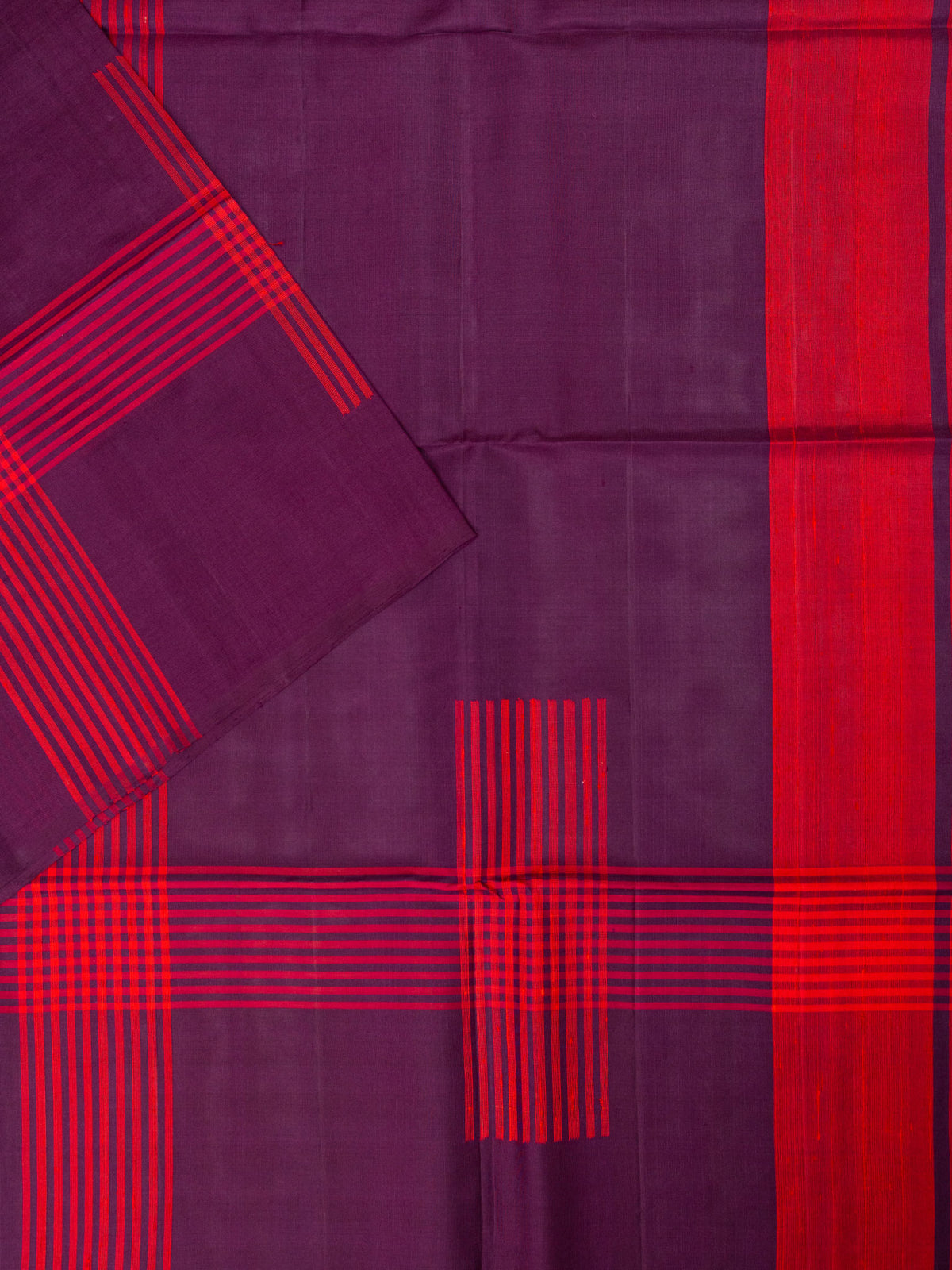 Maroon Tripura Pattu Soft Silk Saree with Self Unstitched Blouse