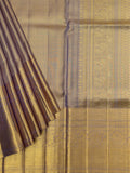 Kanjeevaram Kanchi Pattu Matte Finish With Kanchi Border Matte Ash Base Gold Zari