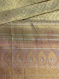 Kanjeevaram Kanchi Pattu All Over Butta Zari With Contrast Border (Talambralu) Cream + Pink