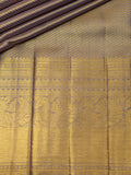 Kanjeevaram Kanchi Pattu Matte Finish With Kanchi Border Matte Ash Base Gold Zari