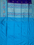 Weaves Banarasi Banarasi Butta Contrast Border & Pallu Purple + Blue