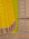 Weaves Gadwal Pattu With Contrast Border With Temple Border With Butta