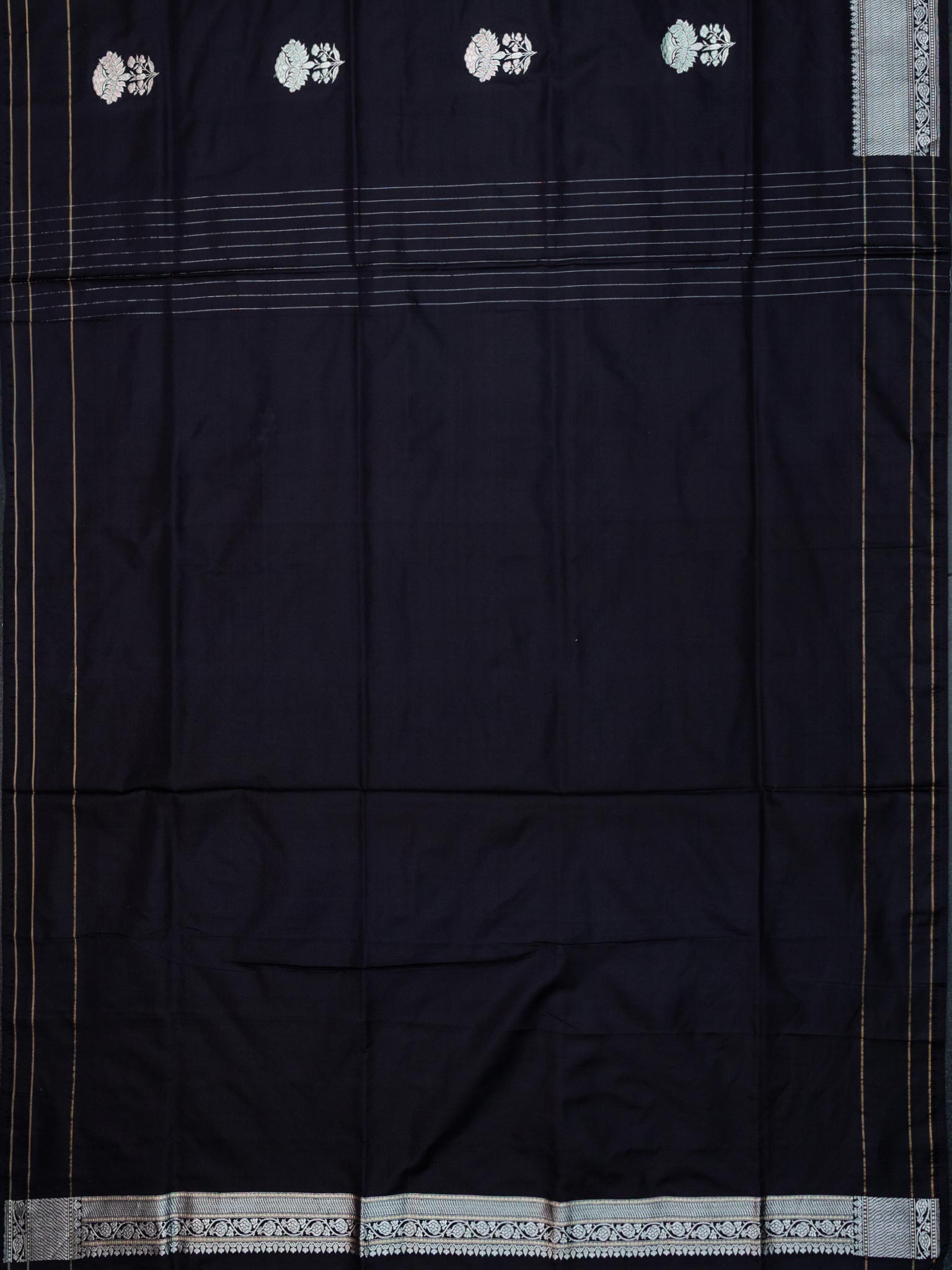 Weaves Banarasi Banarasi Meenakari Zari Butta Black