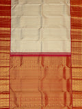 Kanjeevaram Kanchi Pattu All Over Butta Gold Zari With Contrast Border (Talambralu) White + Red