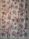 Ash Tissue Organza Saree With Floral Design And Elegant Work Lace Border