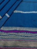 Weaves Banarasi Banarasi Butta With Contrast Blouse Blue + Pink