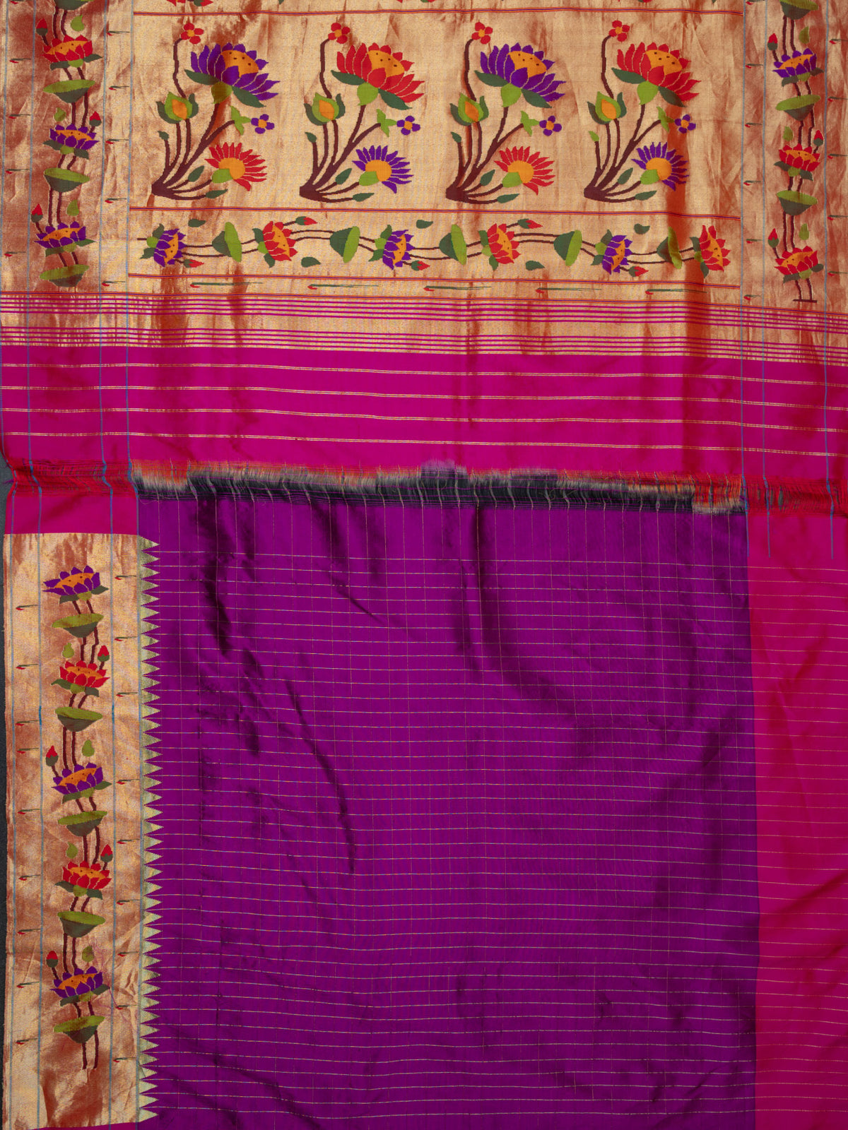 Weaves Paithani Saree With Contrast Border