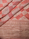 Pink Kaddi Georgette Banarasi Saree With Geometrical Zari Design & Zari Border