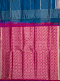 Weaves Banarasi Banarasi Butta With Contrast Blouse Blue + Pink