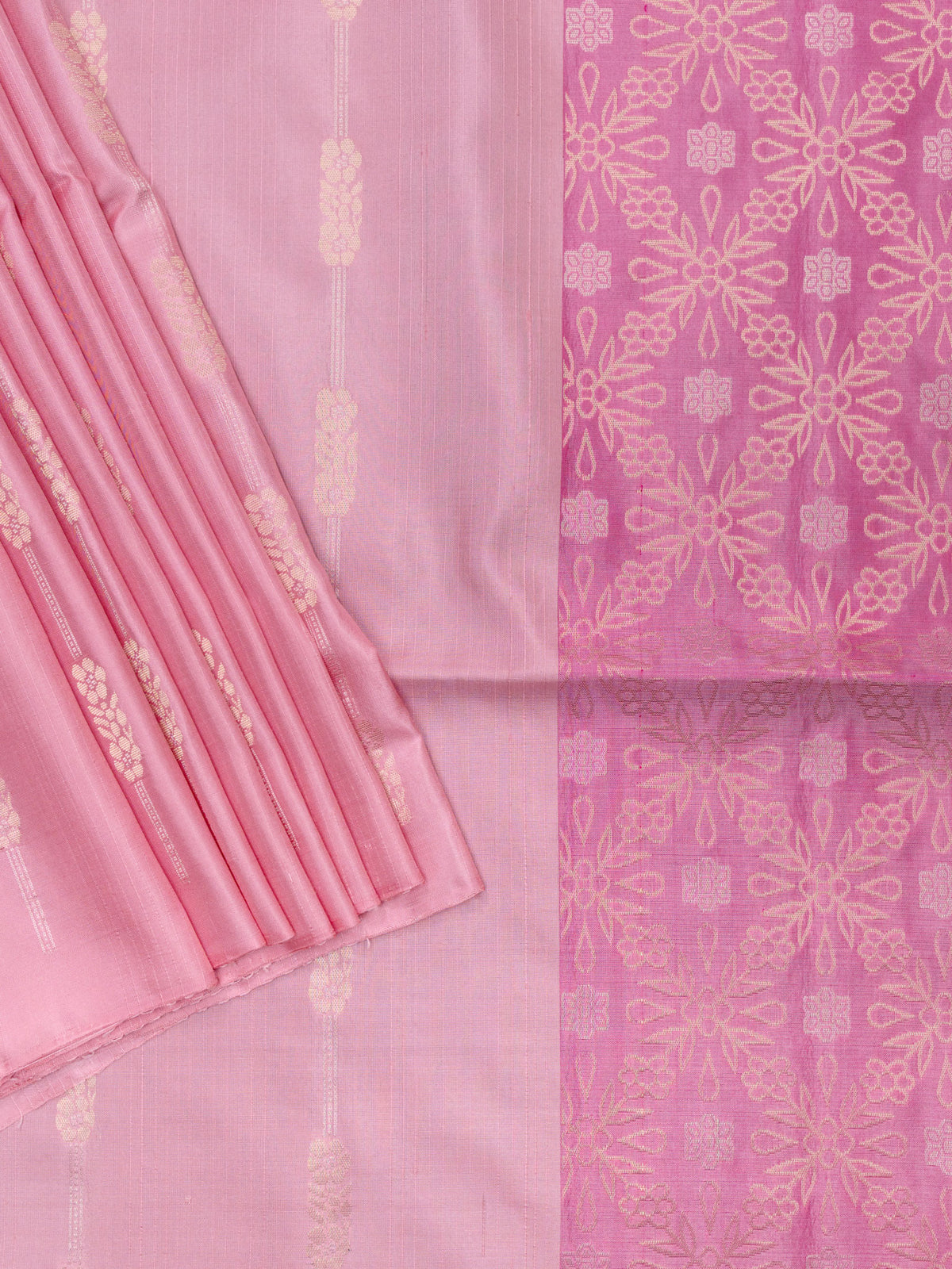 Soft Silk Tripura Pattu Saree Light Pink Self Border