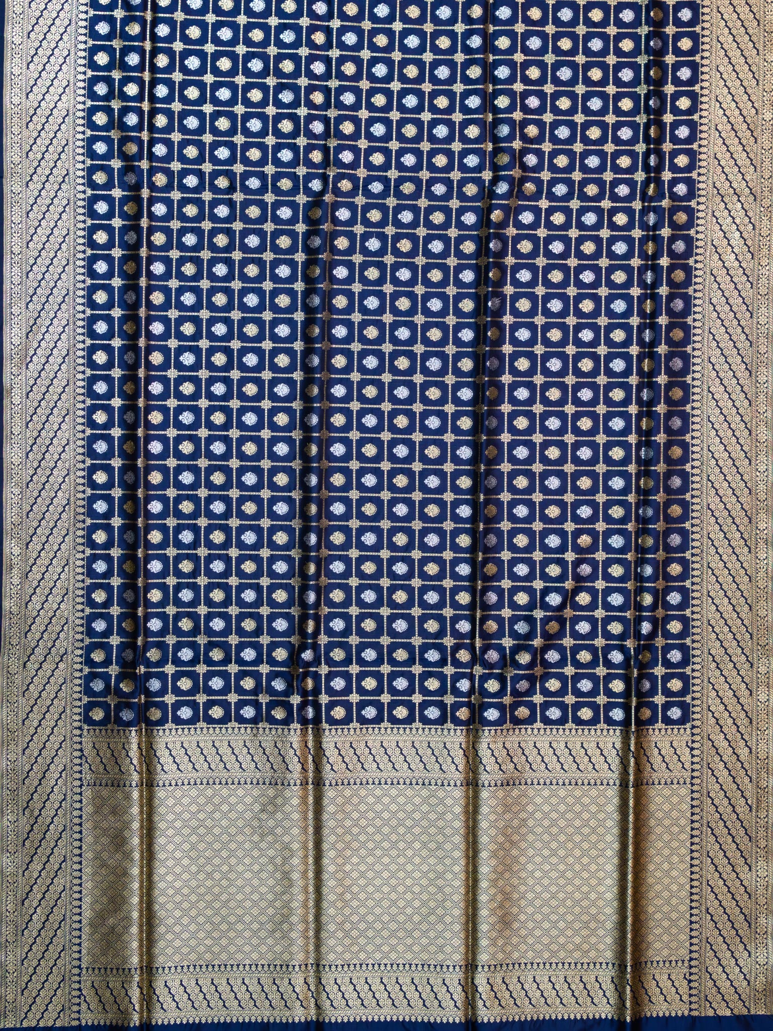 Weaves Banarasi Banarasi Butta Navy Blue