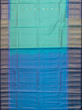 Weaves Gadwal Pattu With Contrast Border With Temple Border