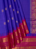Weaves Gadwal Pattu With Contrast Border With Temple Border With Butta