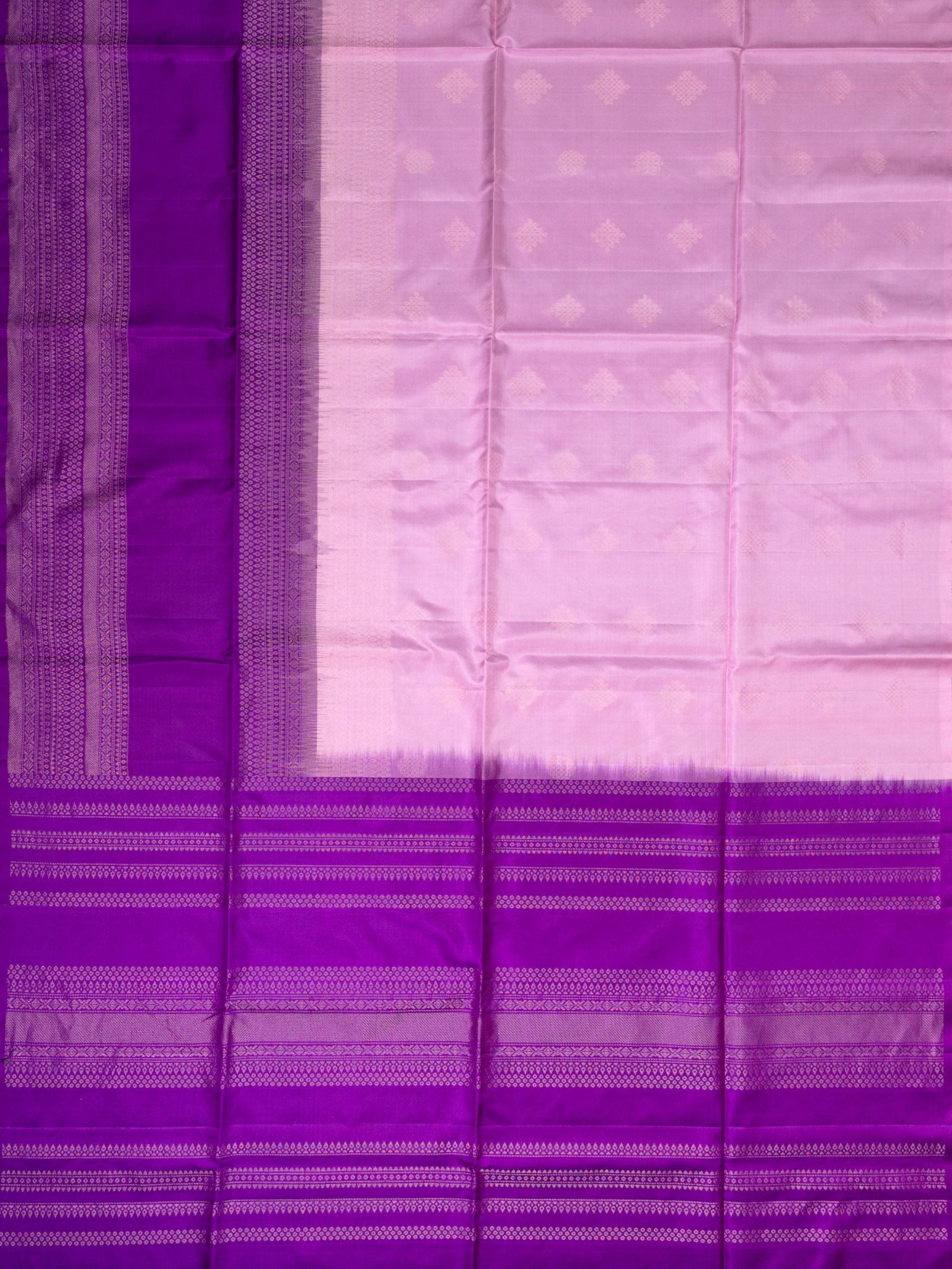 Baby Pink Tripura Pattu Soft Silk Saree with Gold Zari