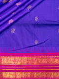 Weaves Gadwal Pattu With Contrast Border With Temple Border With Butta