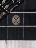 Soft Silk Tripura Pattu Saree Black Ash Self Border