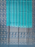 Teal Blue Tripura Pattu Soft Silk Saree with Self Blouse Piece
