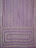 Lavender Kaddi Georgette Banarasi Saree with Horizontal Zari Lines & Zari Border