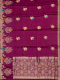 Fancy Mashroo Silk All Over Banarasi Weave Purple