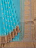 Weaves Gadwal Pattu With Contrast Border With Temple Border