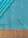 Weaves Gadwal Pattu With Contrast Border With Temple Border