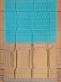 Weaves Gadwal Pattu With Contrast Border With Temple Border
