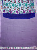 Blue Tissue Georgette Kaddi Banarasi Saree with Floral Meenakari Border