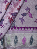 Purple Tissue Georgette Kaddi Banarasi Saree With Floral Meenakari Border