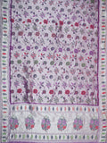 Purple Tissue Georgette Kaddi Banarasi Saree With Floral Meenakari Border