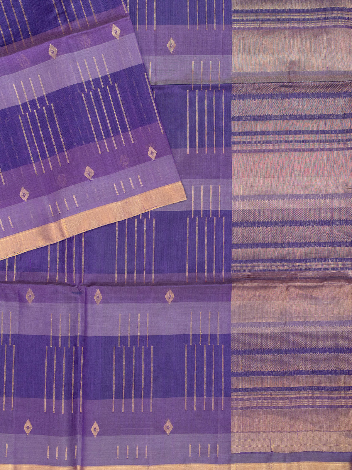 Purple Tripura Pattu Soft Silk Saree with Self Blouse Piece