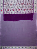 Purple Tissue Georgette Kaddi Banarasi Saree With Floral Meenakari Border