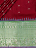 Weaves Gadwal Pattu With Contrast Border With Temple Border With Butta
