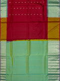 Weaves Gadwal Pattu With Contrast Border With Temple Border With Butta