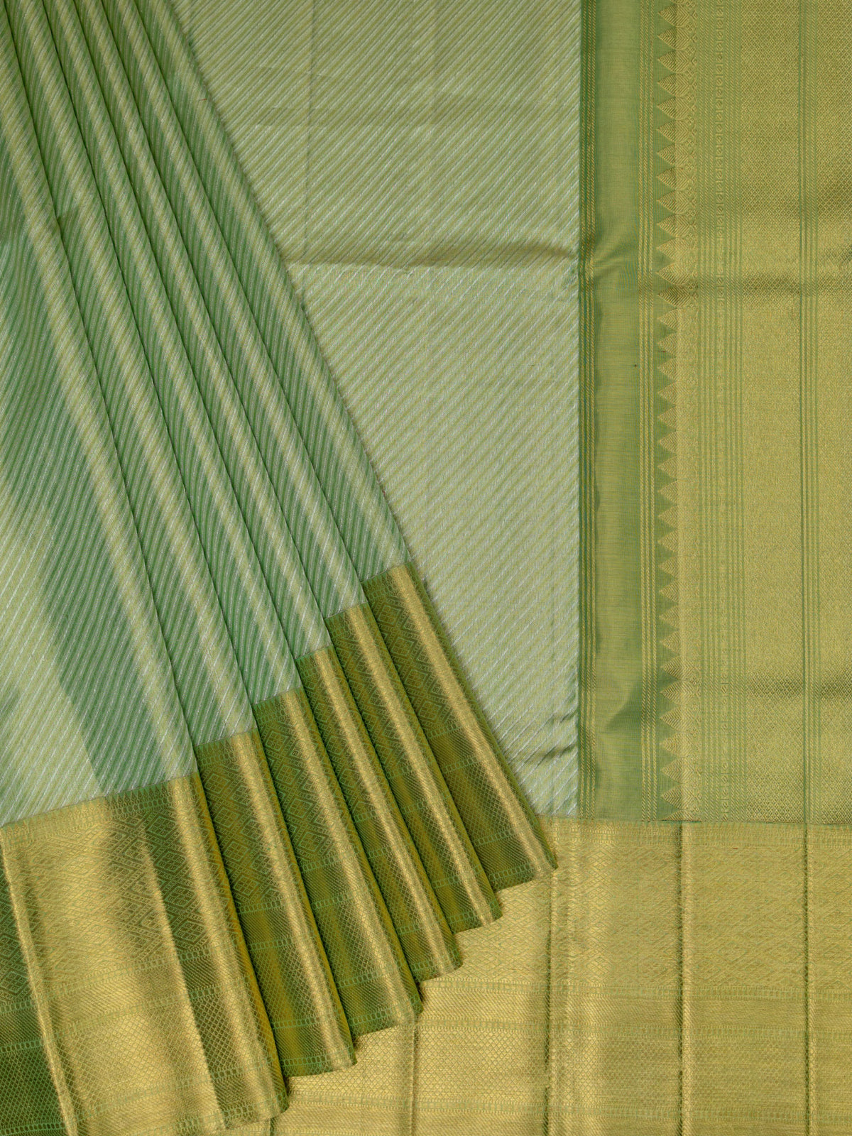 Kanjeevaram Kanchi Pattu Matte Finish With Kanchi Border Matte Ice Blue Base Gold Zari