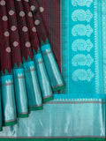 Weaves Gadwal Pattu With Contrast Border With Temple Border With Checks