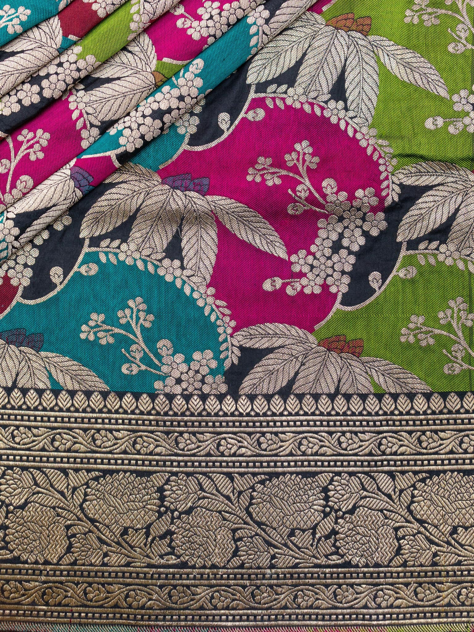 Weaves Banarasi Banarasi Rangkat Black Base