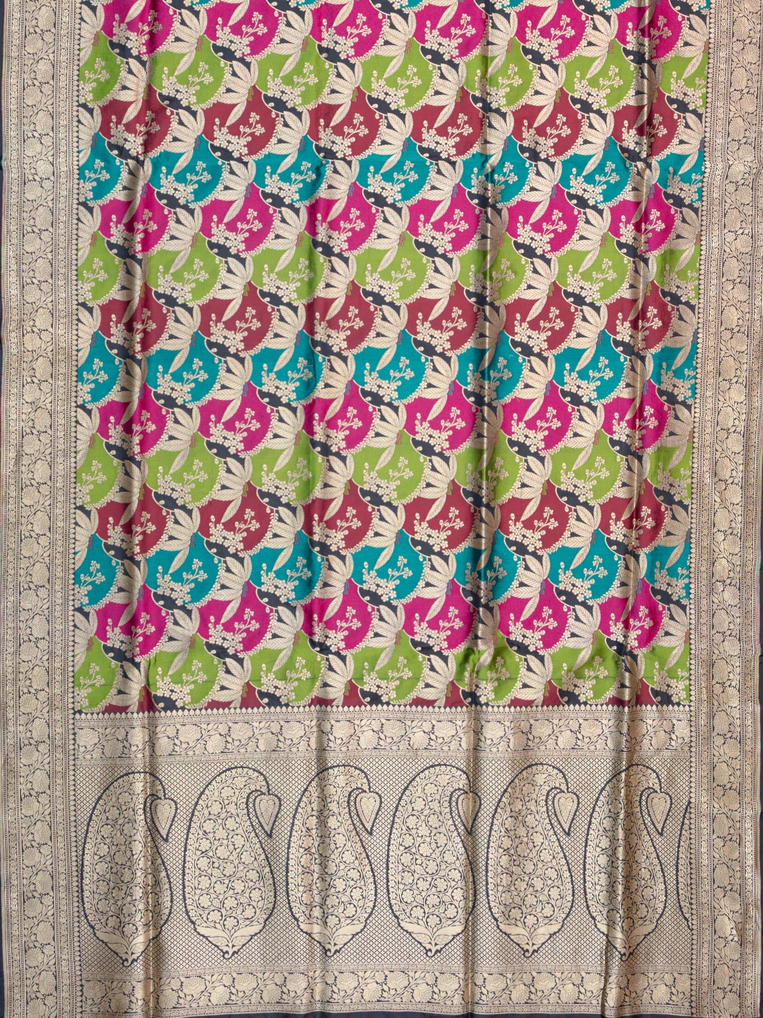 Weaves Banarasi Banarasi Rangkat Black Base