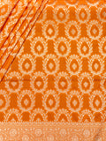 Orange Banarasi Jaal Saree with Gold Zari Border