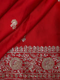 Fancy Crepe Hand Work + Butta (Zardosi) Blood Red