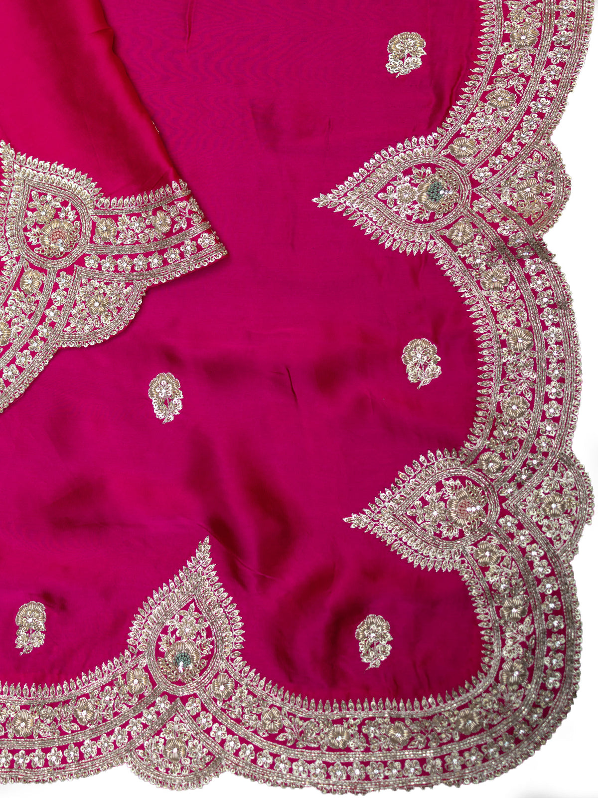 Fancy Crepe Hand Work + Butta (Zardosi) Pink