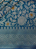 Weaves Banarasi Banarasi Jaal Peacock Blue