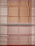Kanjeevaram Kanchi Pattu Matte Finish With Kanchi Border Matte Pink Base Silver Zari