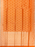 Orange Banarasi Jaal Saree with Gold Zari Border
